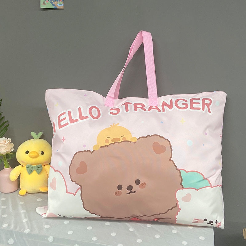 Túi Vải Oxford Dày Dặn Đựng Chăn Họa Tiết Hoạt Hình Dễ Thương