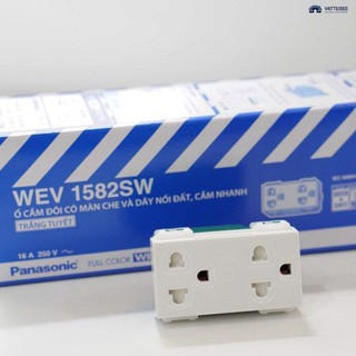 Ổ cắm đôi 3 chấu Panasonic chính hãng lắp đặt dễ dàng, an toàn cao - Lê Bùi Lighting