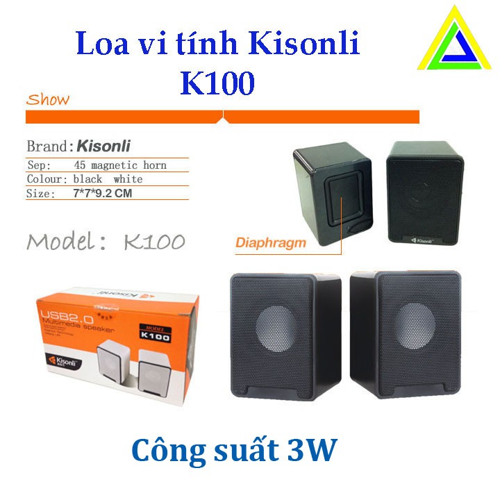 Loa VI TÍNH 2.0 Kisonli K100-GIAO NGẪU NHIÊN