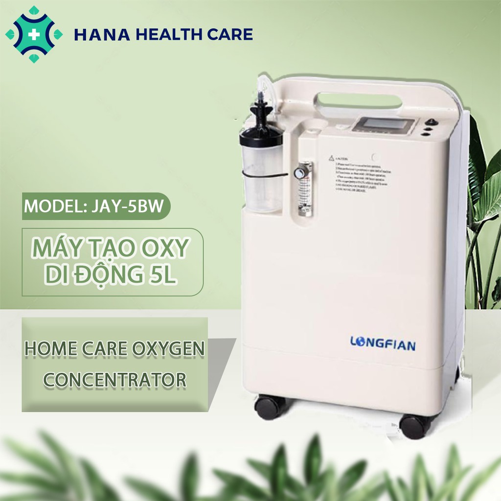 Máy Tạo Oxy tinh khiết y tế loại 5 Lít Model: JAY-5BW LONGFIAN, hỗ trợ thở oxy tại nhà dễ dàng sử dụng