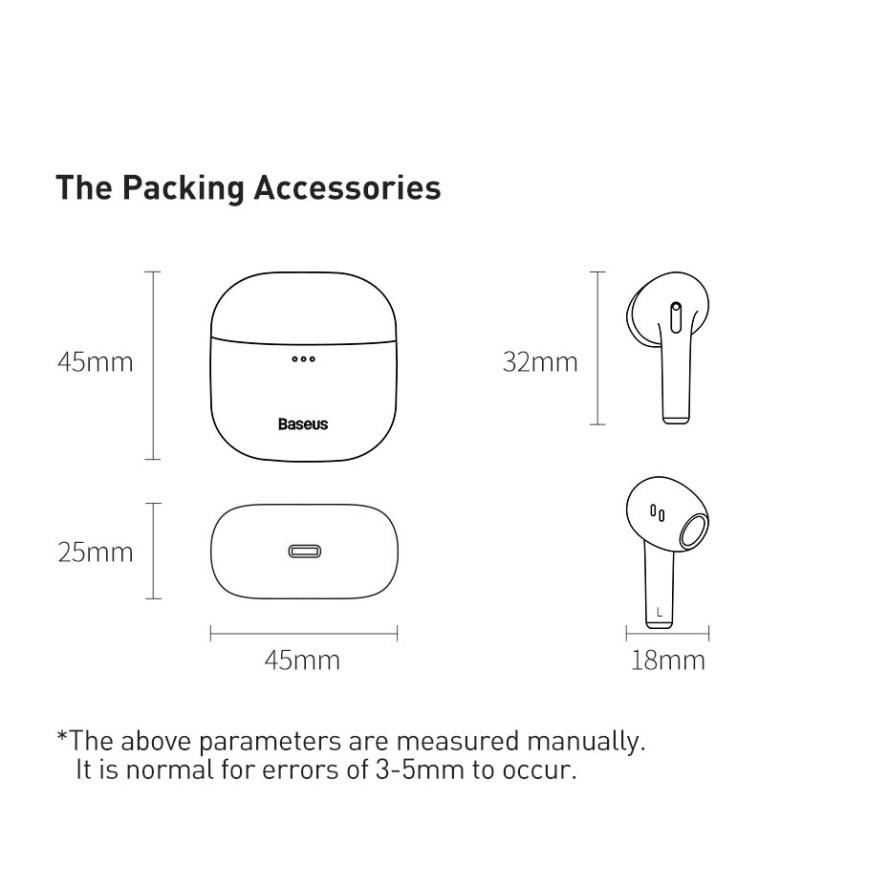 Tai nghe bluetooth 5.0 không dây Baseus Bowie E8 thiết kế nhét tai tiện dụng