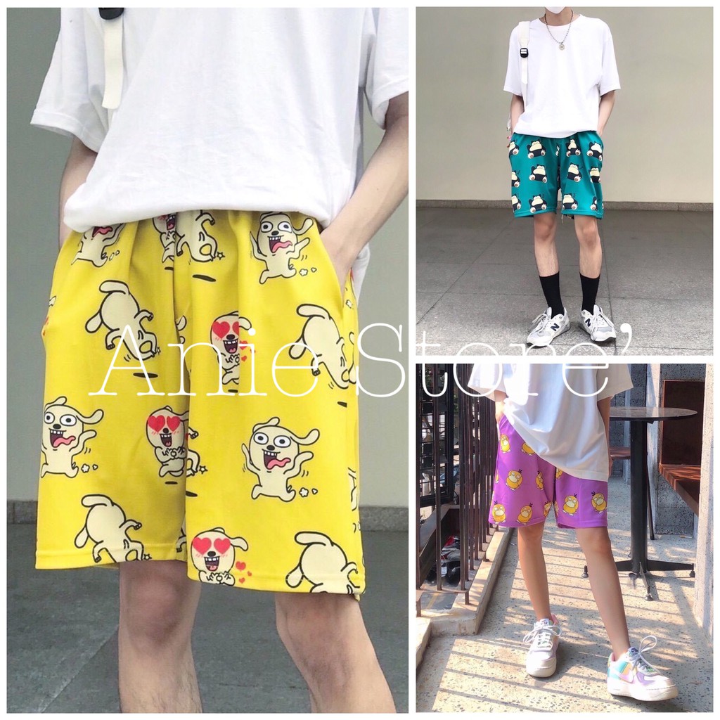 Quần Short Moji Unisex 🦋 Quần Đùi Icon Nam Nữ Nhiều Màu 🦋