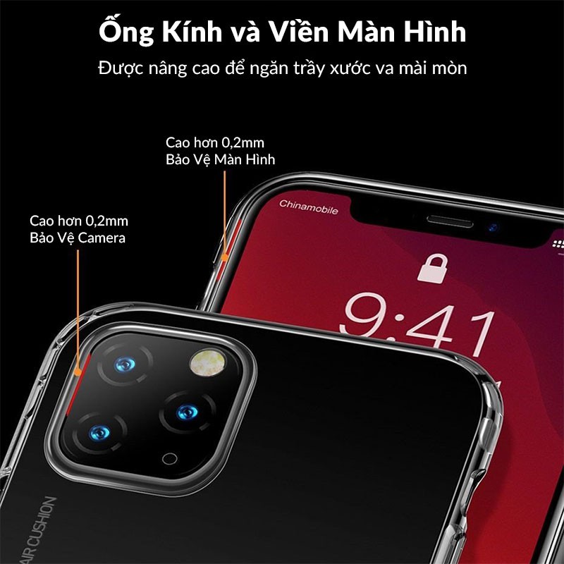 Ốp Lưng Dẻo Trong Suốt Baseus Safety Airbags Cho iPhone 11 Pro Max Chống Sốc, Va Đập, Đạt Chuẩn Quân Đội, Chống Ố Vàng