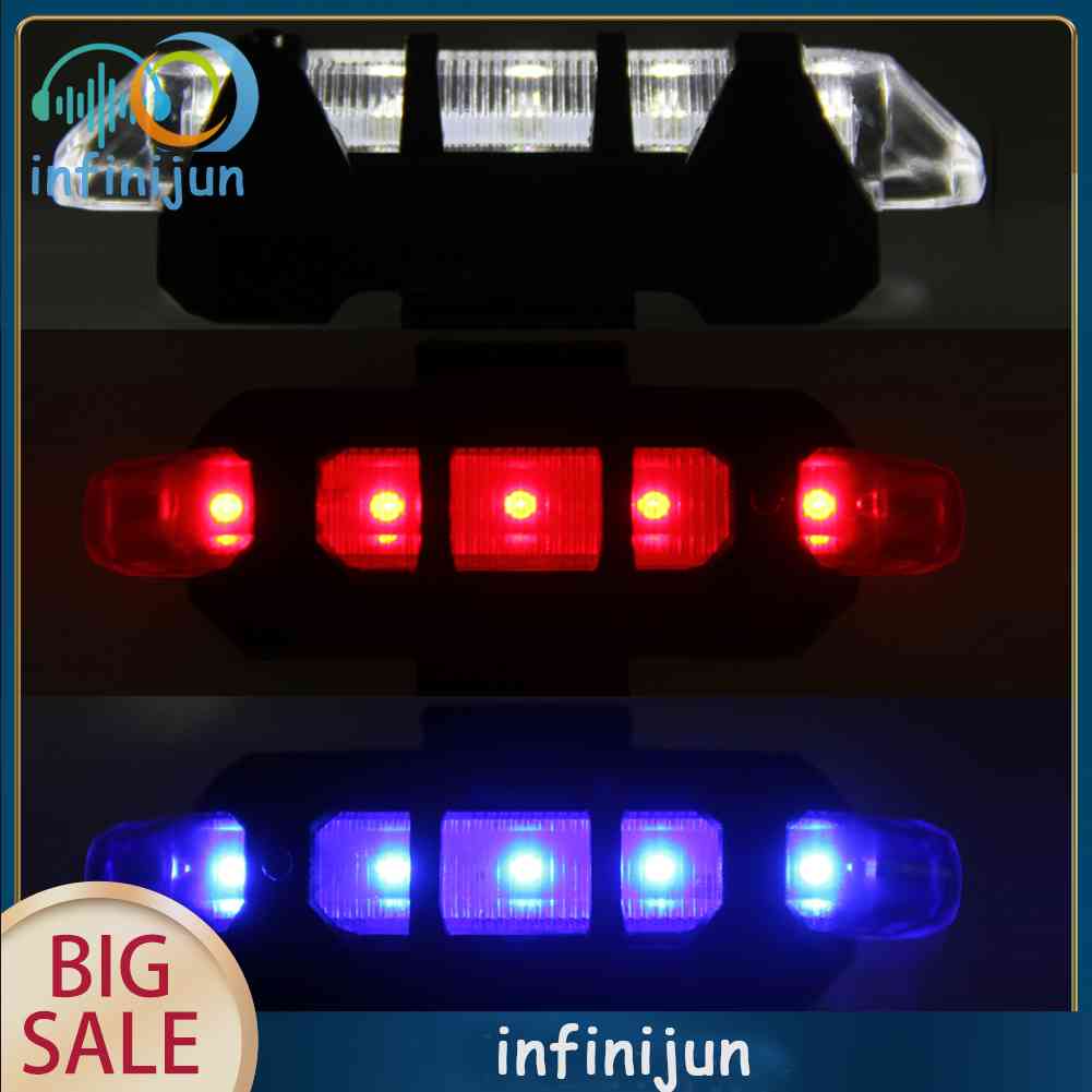 Đèn LED 5 Bóng Gắn Đuôi Xe Đạp Có Thể Sạc Lại Bằng Cổng USB