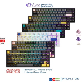 Bàn phím cơ không dây AKKO 3068B / 3068B Plus / 3084B Plus Black Pink / Black gold / Black Cyan / Blue on White