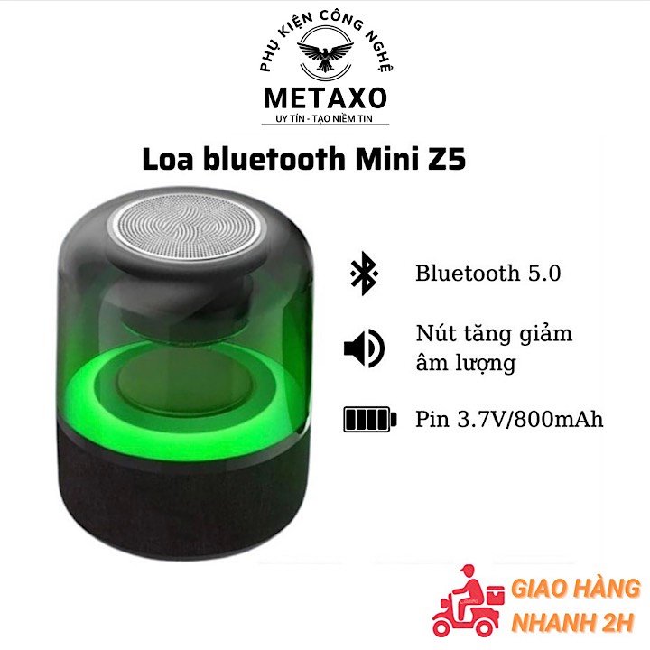 Loa Bluetooth Mini Z5 Tích Hợp Đèn Led,Loa Mini Z5 Tích Hợp Đèn Led,Âm Thanh Cực Đỉnh,Bass Siêu Hay - BẢO HÀNH ĐỔI MỚI