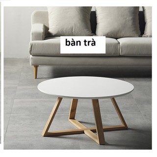 Bàn trà tròn rộng 85*45cm, bàn sofa đơn giản BAT018