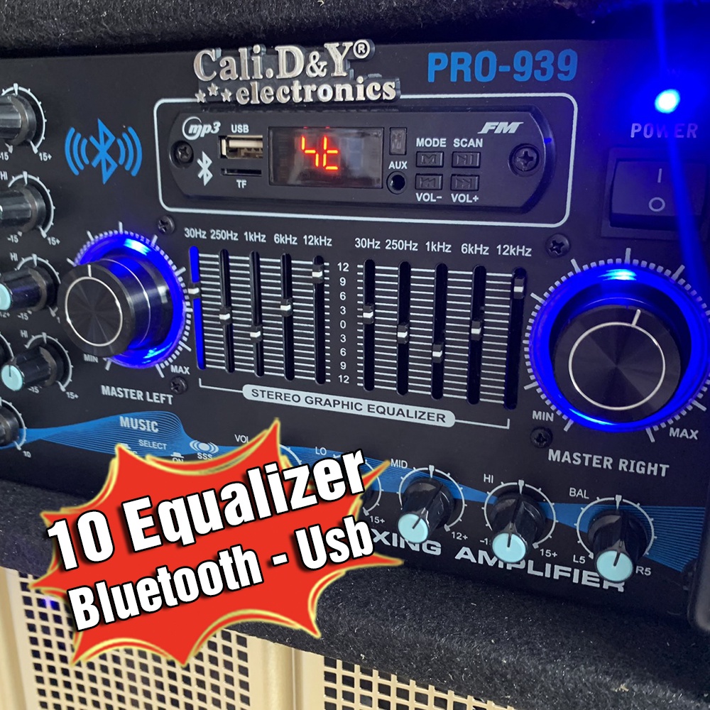 Amply Bluetooth 16 sò Toshiba Japan Sân Khấu, Hội Thảo,Hội Trường,Ampli Gia Đình BLUETOOTH Cali.D&Y PRO-939 Bọc Thùng Gỗ