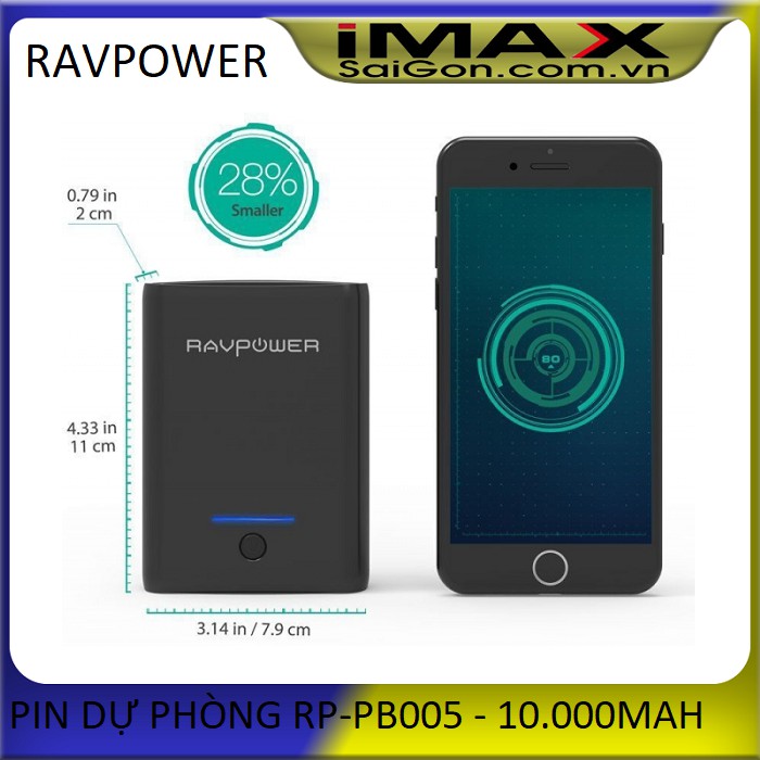 PIN DỰ PHÒNG RAVPOWER BP-005 - 10.000MAH