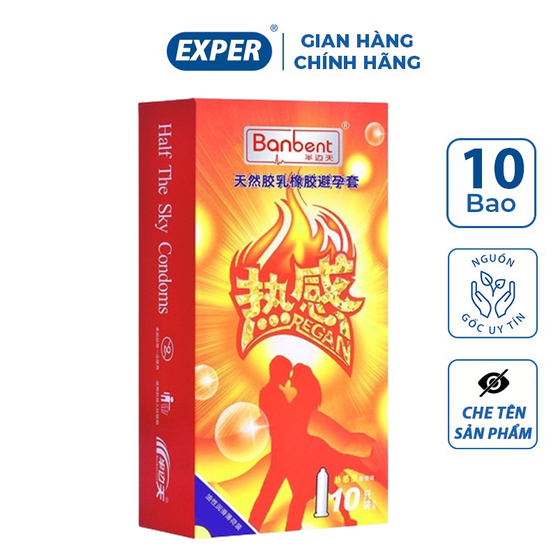 Bao cao su BANBENT 001 ĐỎ Regan, bcs 0.01 siêu mỏng chống xuất tinh sớm kéo dài thời gian