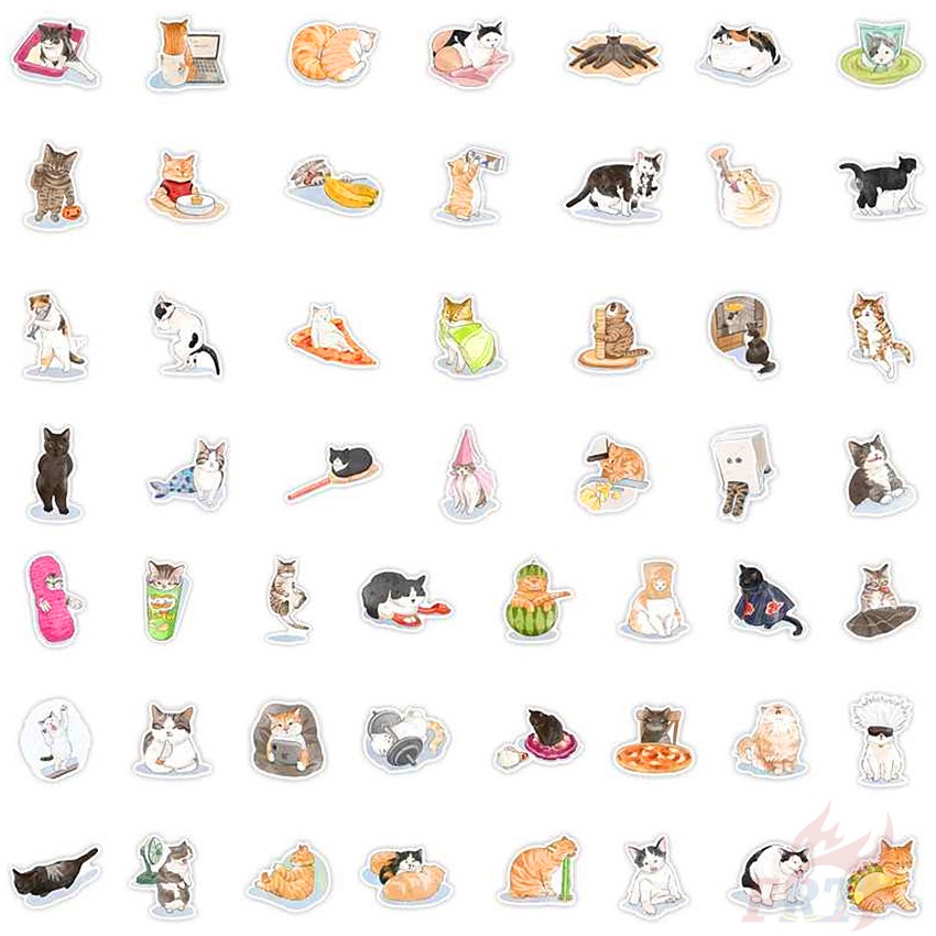 102Pcs/Set ❉ Kawaii Kittens Series A Cats Pets Stickers ❉ DIY Fashion Waterproof Decals Doodle Stickers