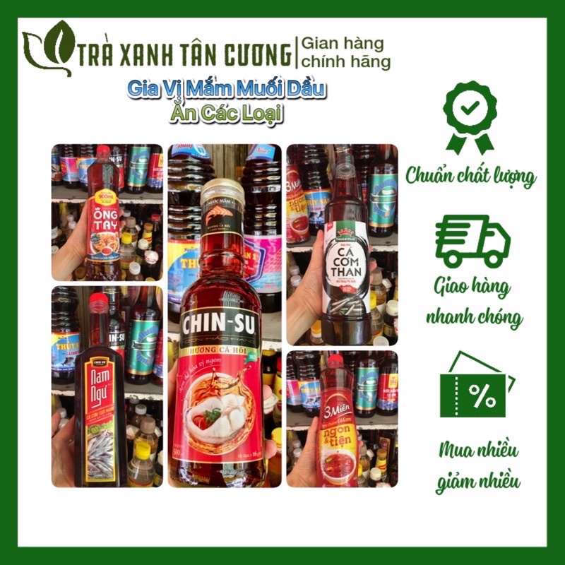 Mắm Nam Ngư 750ml/ Mắm Chinsu Thuỷ Tinh / Mắm cá cơm than to/ Mắm ba Miền