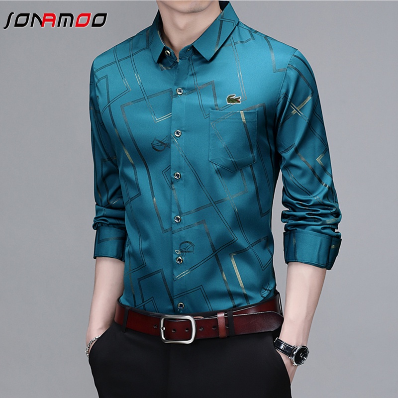 Áo sơ mi tay dài phong cách Hàn Quốc 5 màu tùy chọn cho nam