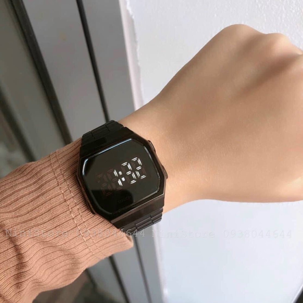 Đồng Hồ Điện Tử Unisex Touch Watch Dây Thép Cao Cấp, Mặt Tráng Gương, Đèn Led Cảm Ứng - Mẫu Hot 2021