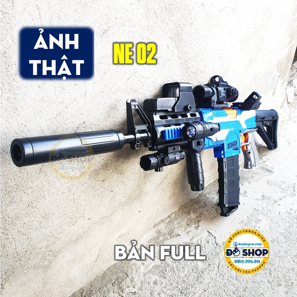 Đồ Chơi Trẻ Em SUNG Nerf Cao Cấp Nhựa ABS Pin Sạc Kèm 20 Xốp Mềm M4-A1 - Đô Shop