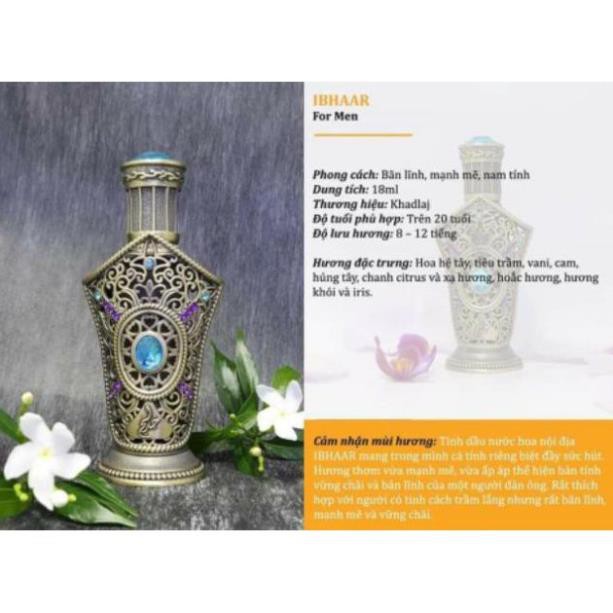 Tinh Dầu Nước Hoa Dubai Nam Nội Địa IBHAAR 18ml  - MiKiStore - Phong cách mạnh mẽ, bản lĩnh, ấm áp | BigBuy360 - bigbuy360.vn