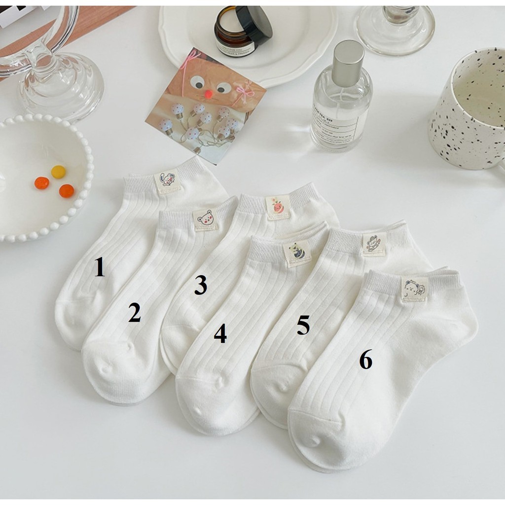 TẤT TEM NGẮN TRẮNG Con sâu xanh