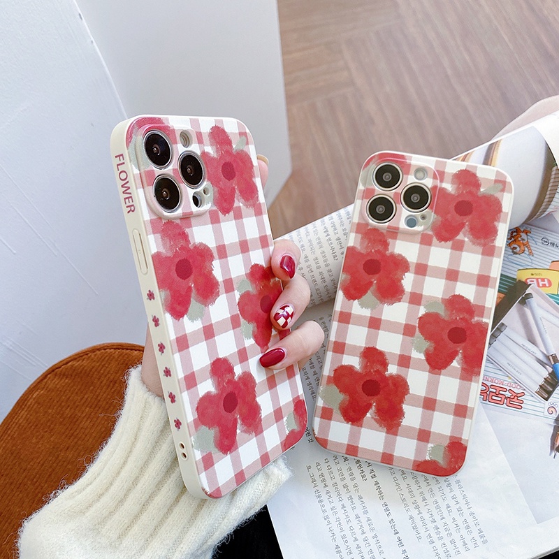 Ốp Điện Thoại Họa Tiết Hoa Màu Đỏ mini Cho iPhone 13 12 11 Pro MAX 6 6s 7 8 Plus XR X XS MAX mini SE 2020 12mini 13