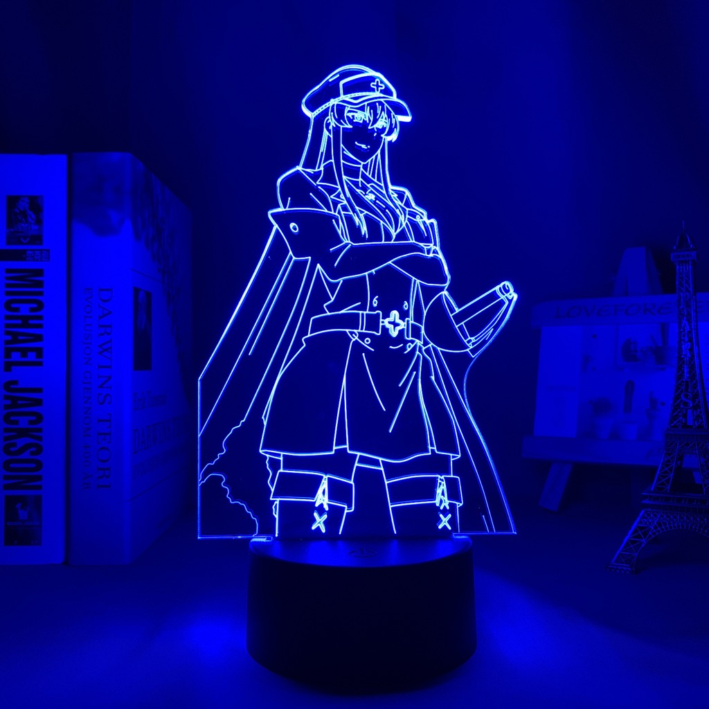 Đèn LED 3d Hình Anime Akame Ga Kill Esdeath Quà Tặng Sinh Nhật