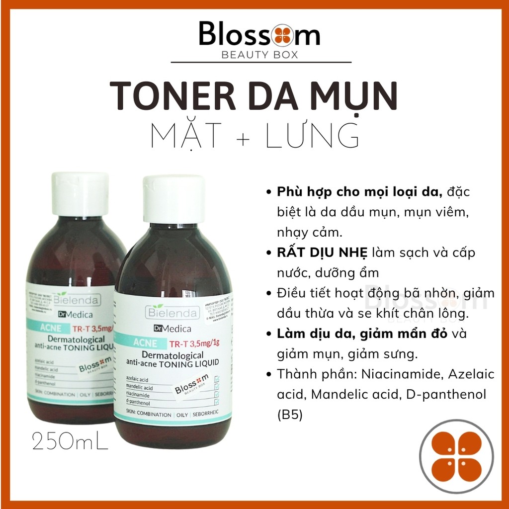 Toner da dầu mụn cho mặt và lưng Dr Medica ACNE | Bielenda | BigBuy360 - bigbuy360.vn