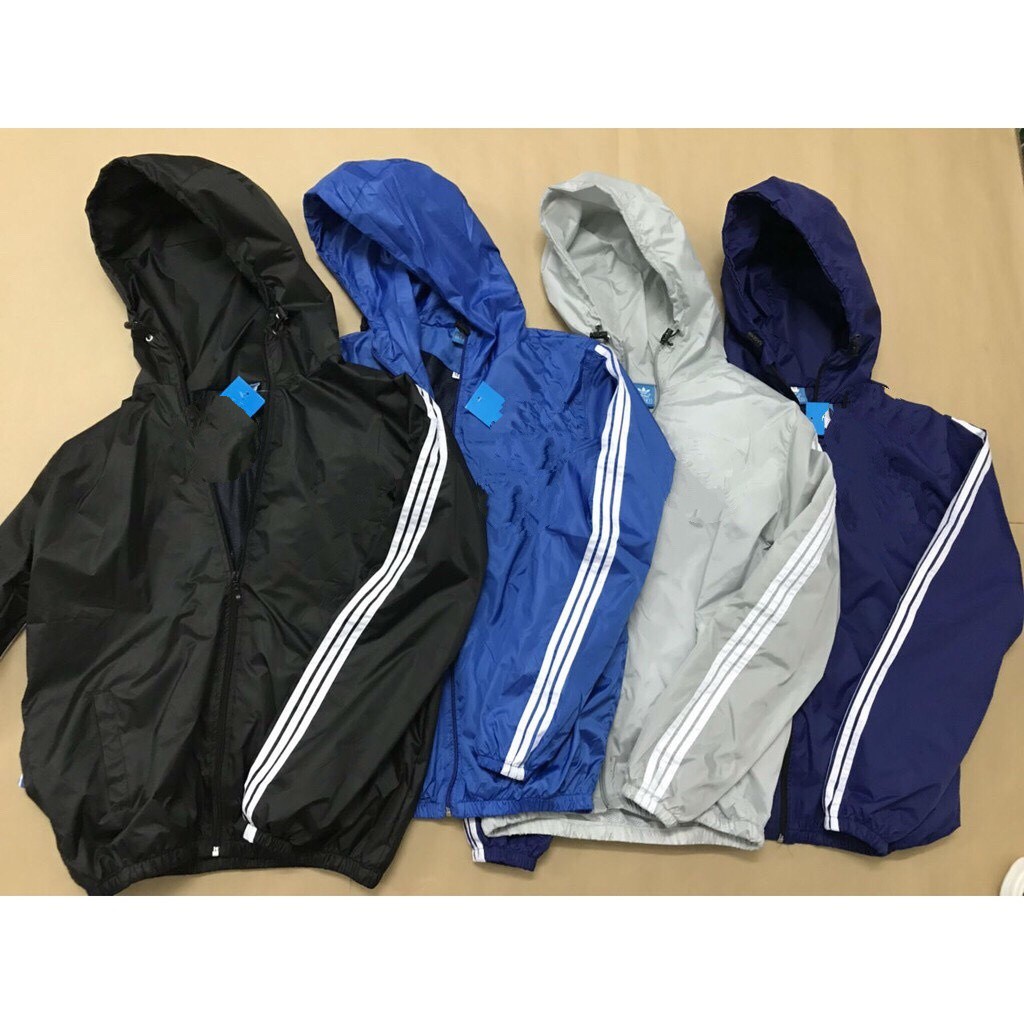 ♚❈Áo khoác gió đa năng,3 sọc cánh tay. thể thao nam ,2 lớp bền bỉ, chống nước, tránh bụi, giữ ấm, nắng