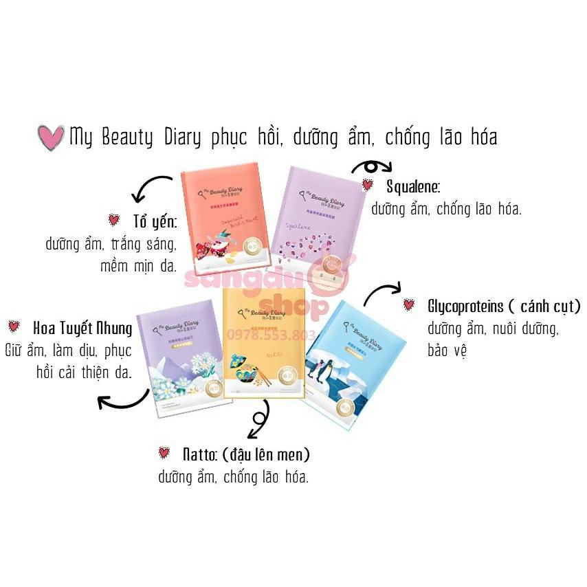 (Có sẵn) Mặt nạ My Beauty Diary hộp 8 miếng (MBD Đài Loan)