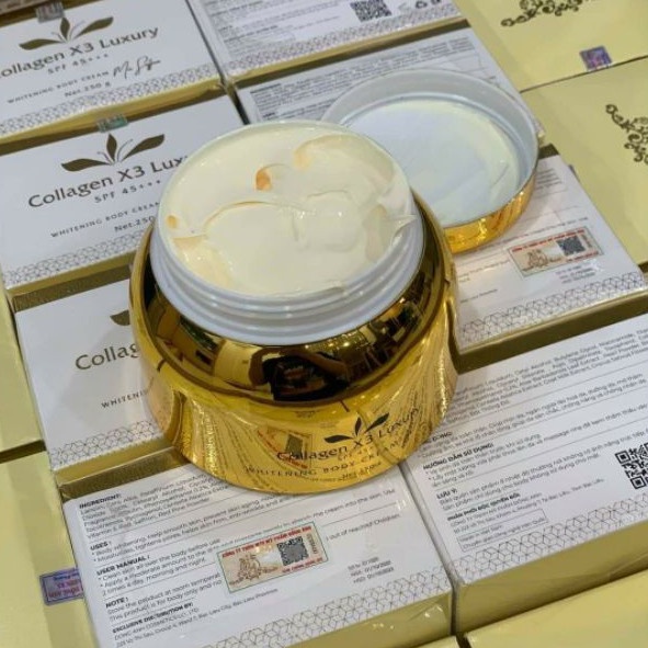 Kem Body Collagen X3 Luxury Đông Anhh  Với Tinh Chất Nhụy Hoa Nghệ Tây Và Vitamin E Giúp Da Trắng Sáng Tự Nhiên