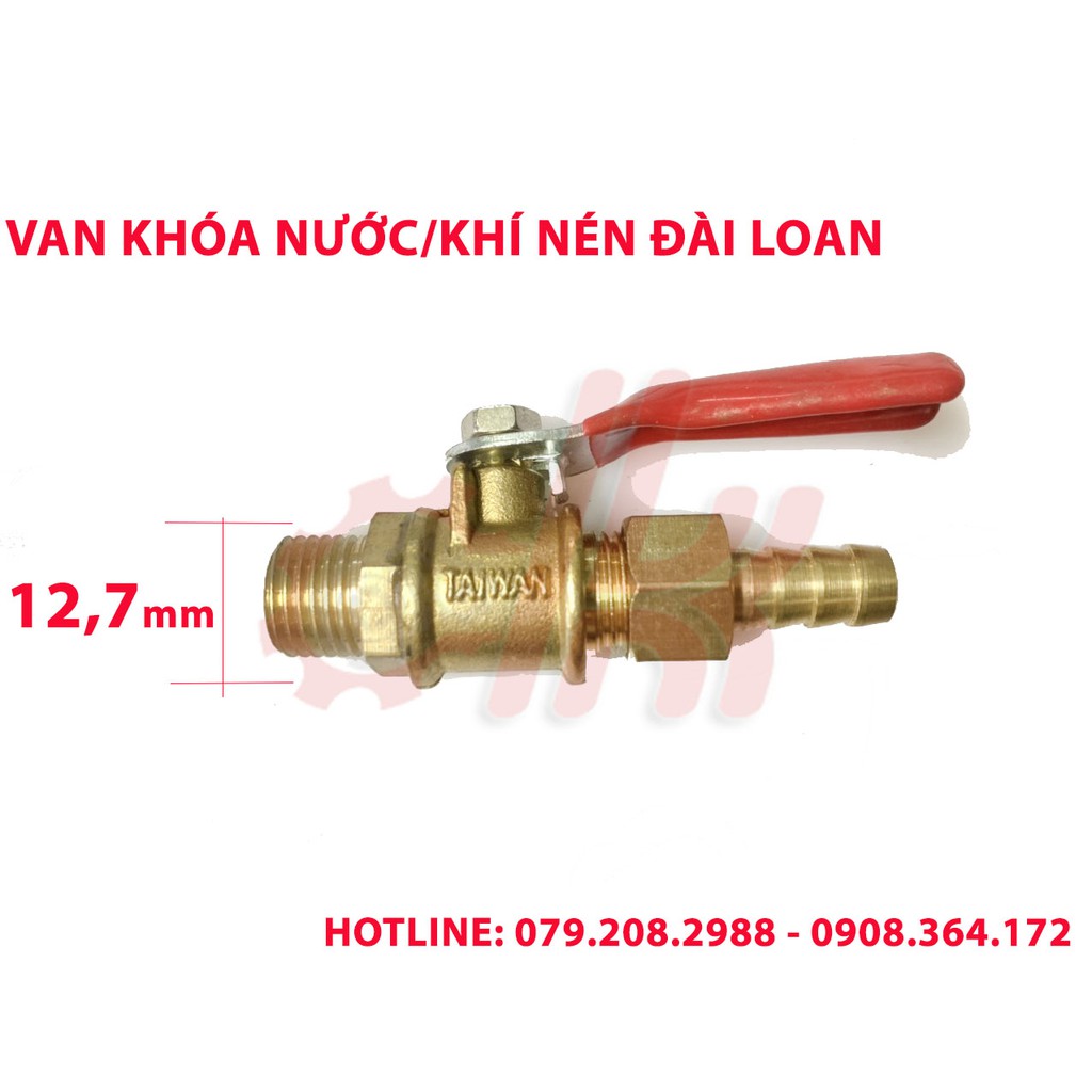 VAN KHÓA NƯỚC/KHÍ NÉN REN NGOÀI 13mm(1/4 inch)