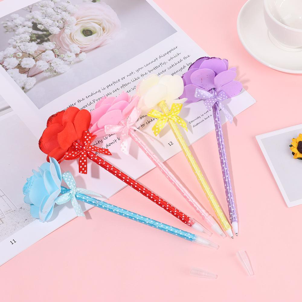 Bút Bi Nước Hình Bông Hoa Màu Sắc Cầu Vồng Xinh Xắn