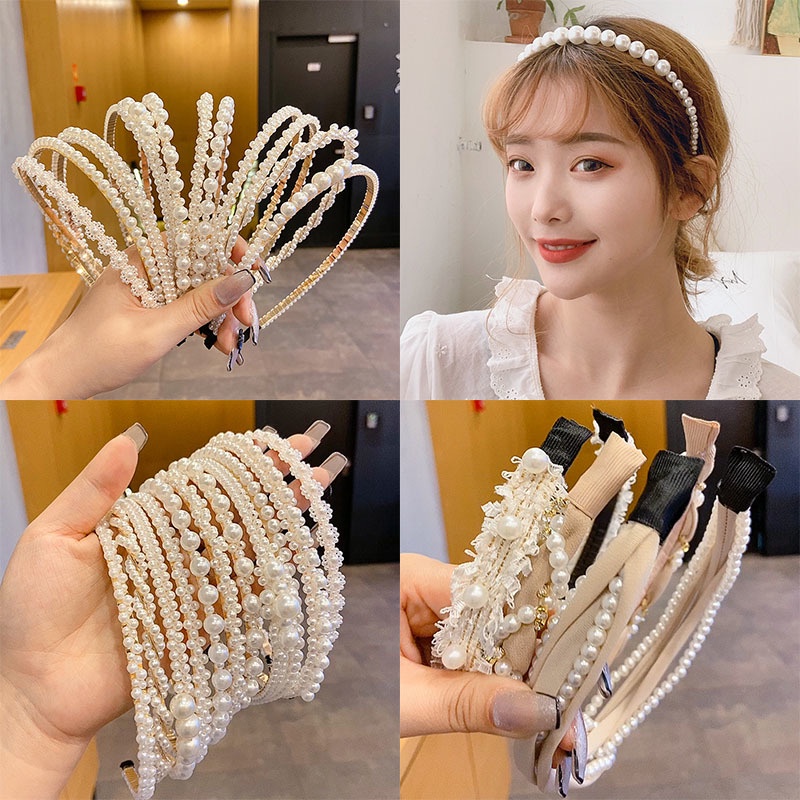 Cài tóc đính ngọc trai nhân tạo đơn giản phong cách Hàn Quốc ngọt ngào