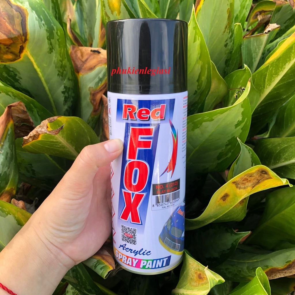 (Sơn được Pô Xe) Sơn Xịt RedFox A212 Đen Mờ có thể dùng sơn cổ Pô hàng Thái Lan