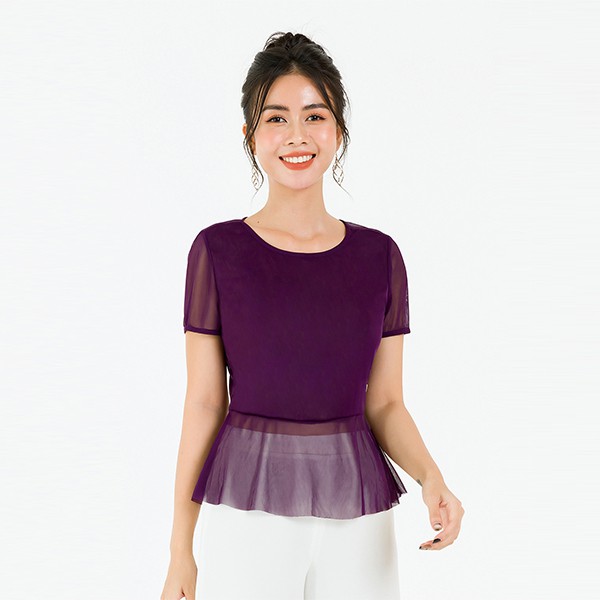 Áo peplum lưới tay cộc LAMER L61B20H041(Nhiều màu)