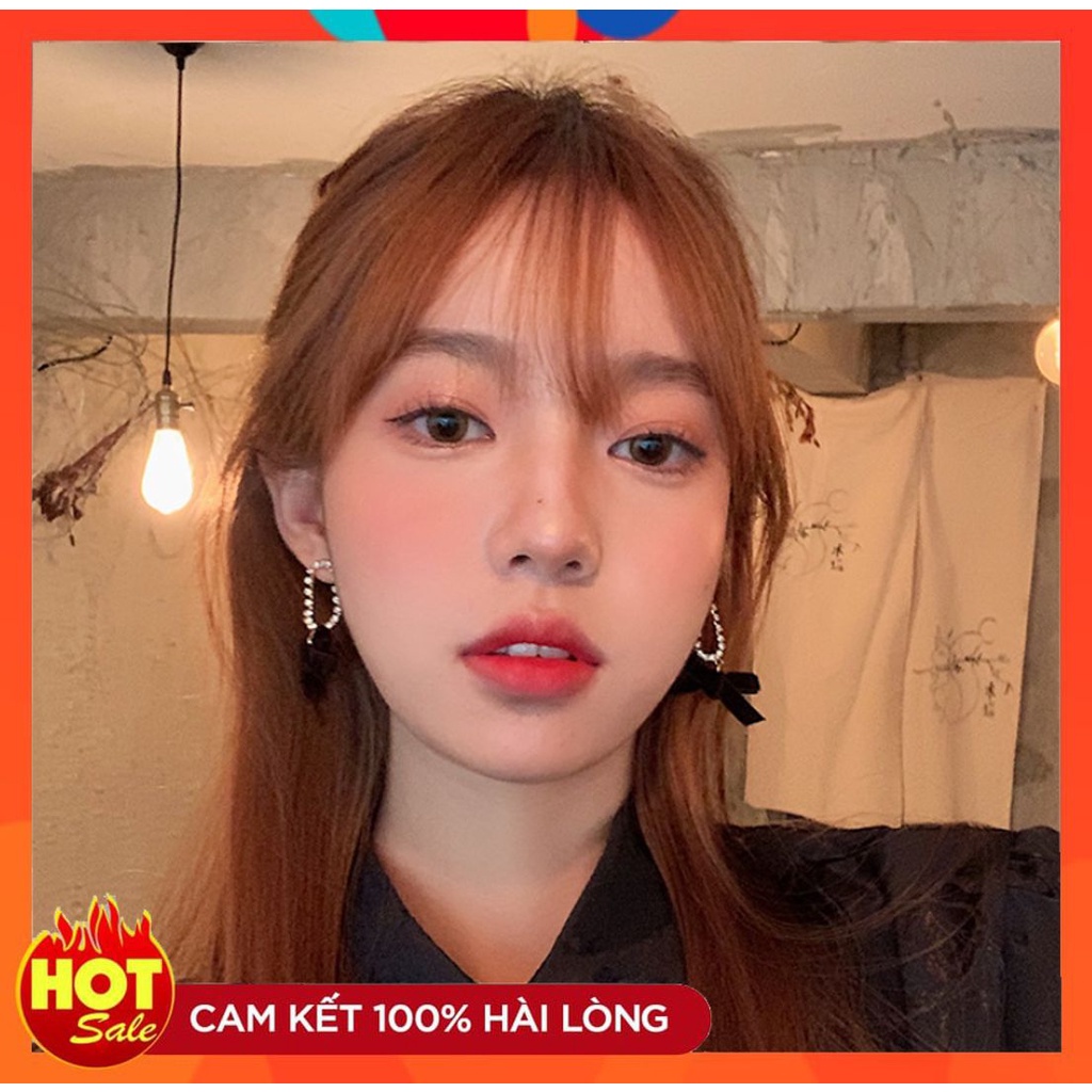 [HOT] BÔNG TAI KHUYÊN TAI NHUNG ĐEN ĐÍNH HẠT ĐÁ NHÂN TẠO THỜI TRANG CÁ TÍNH HÀN QUỐC PHONG CÁCH 221BT006