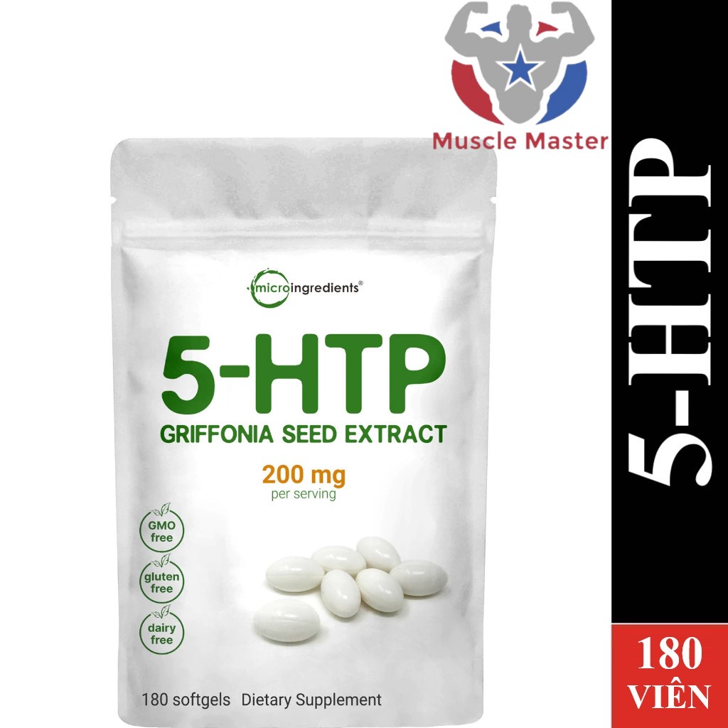 Viên Uống Giúp Thư Giãn Tinh Thần, Tốt Não Bộ Micro Ingredients 5-HTP 180 Viên