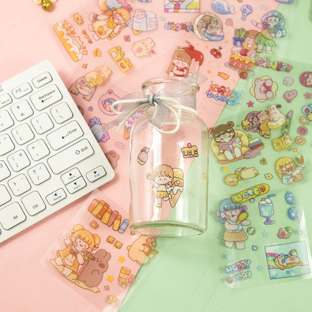 Bộ 20 Tấm Sticker HXGS Hoạt Hình Chống Thấm Nước