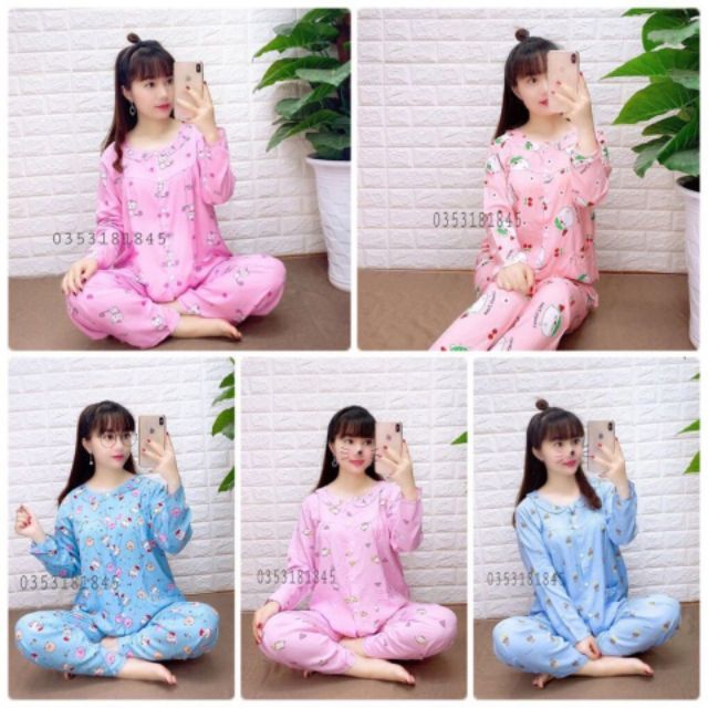 Chọn Màu / Bộ Quần Áo Vải Tole / Bộ Lanh Sau Sinh Cúc Giữa Cho Mẹ 45-70kg