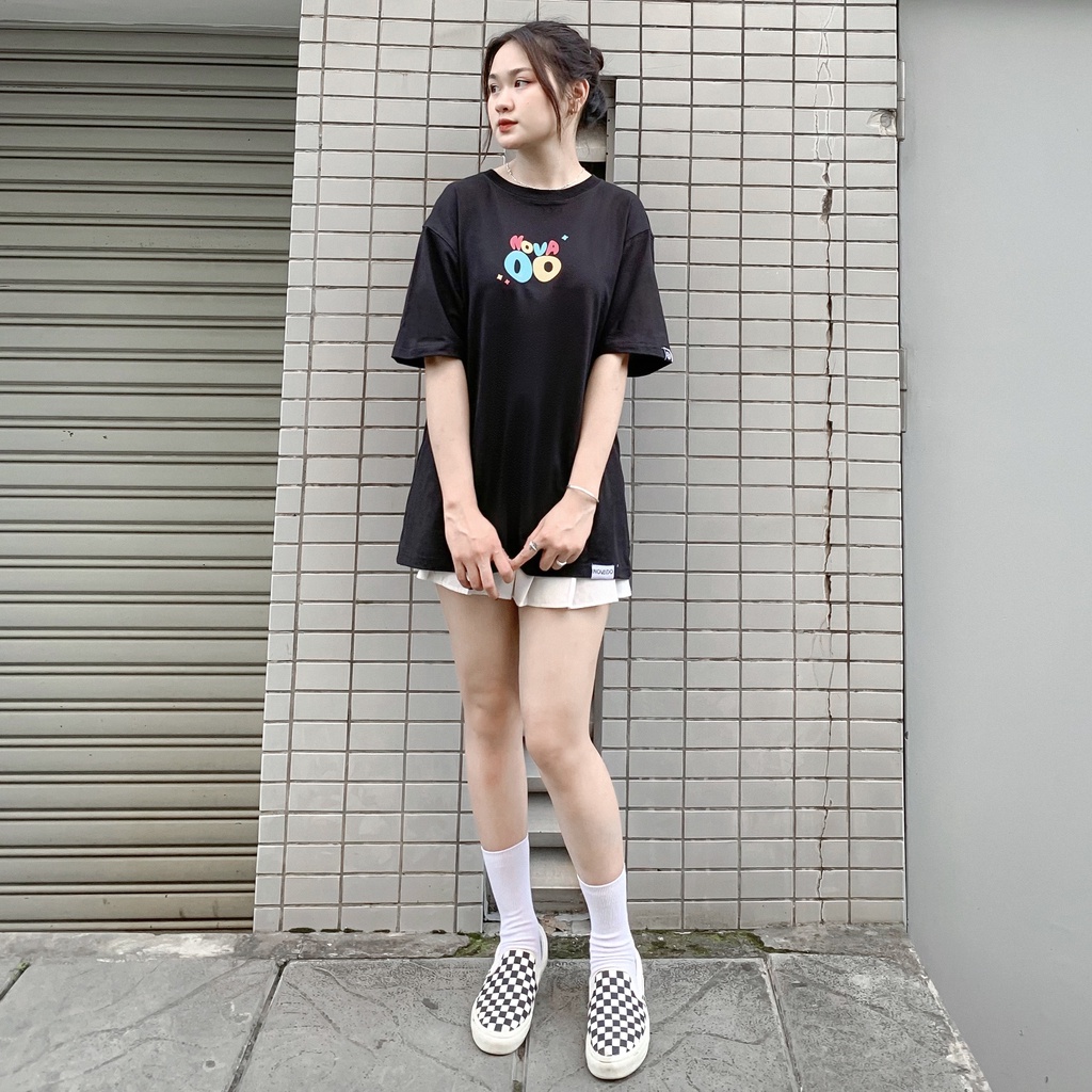 Áo Phông Tay Lỡ Local Brand Novado Fashion Cotton 4 Chiều Form Rộng Nam / Nữ, Dày Dặn Thoáng Mát Đen N21Đ-HT