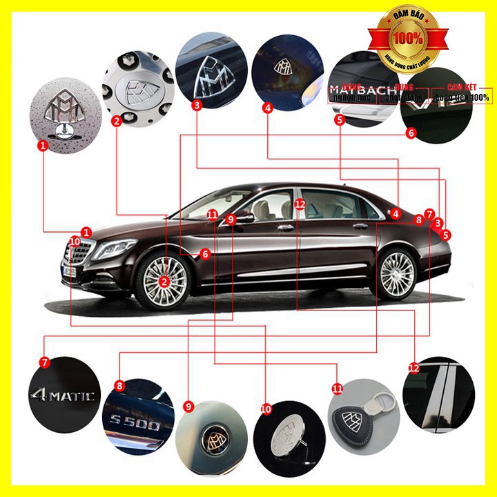 Sản phẩm  Logo biểu tượng sau xe Maybach/ Dùng độ xe Mercedes: Mã sản phẩm G80705