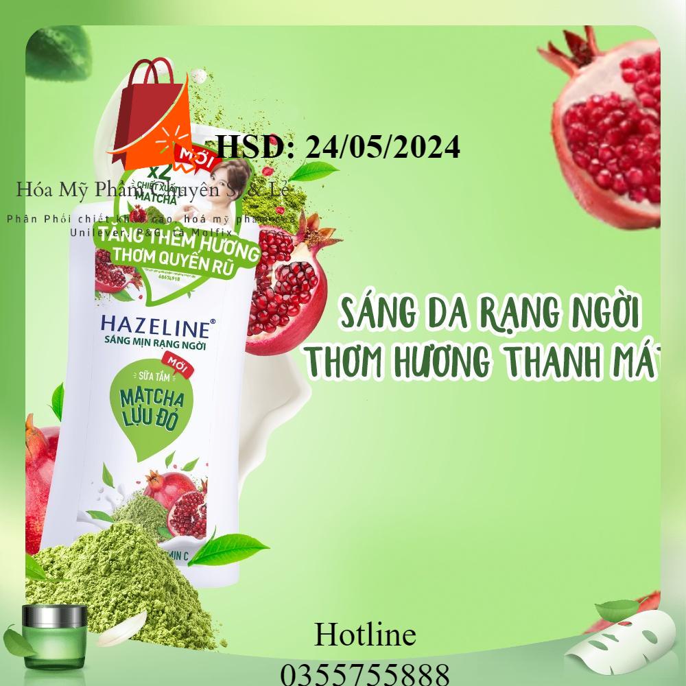 Sữa Tắm Hazeline Dưỡng Thể Thiên Nhiên Trắng Sáng Da Matcha Lưu Đỏ 1.2 Kg