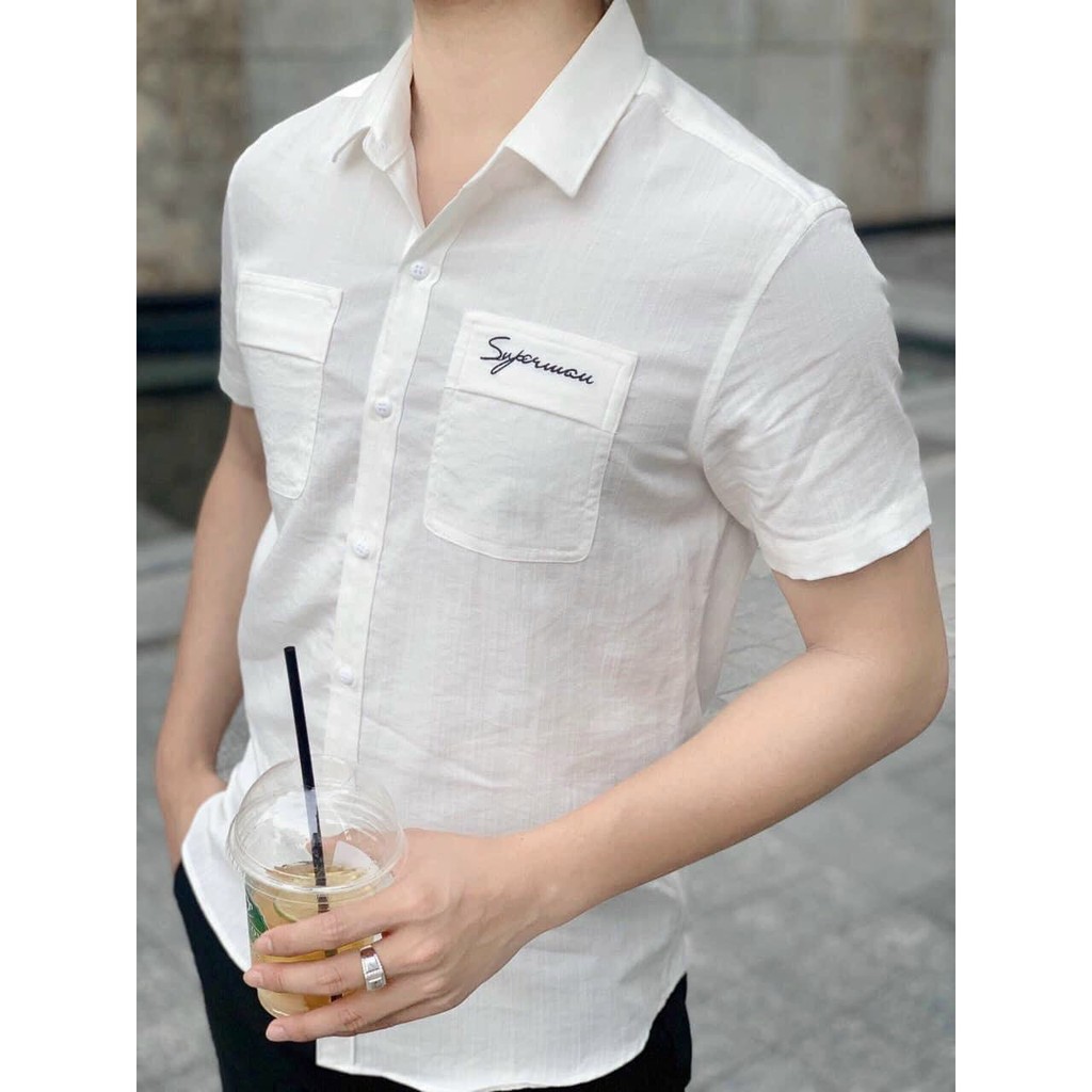 Áo sơ mi nam ngắn tay hàn quốc cao cấp họa tiết giá rẻ mẫu mới nhất AHFASHION | BigBuy360 - bigbuy360.vn