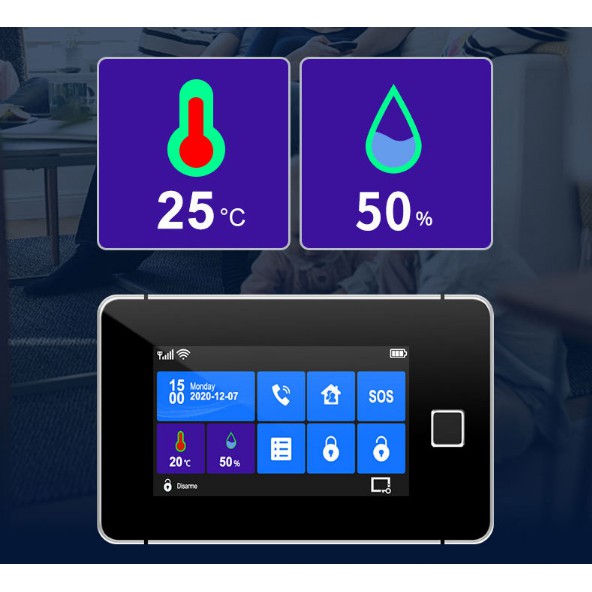 Bộ Báo Động Wifi Sim GSM Màn Hình Cảm Ứng Cao Cấp Tuya T7