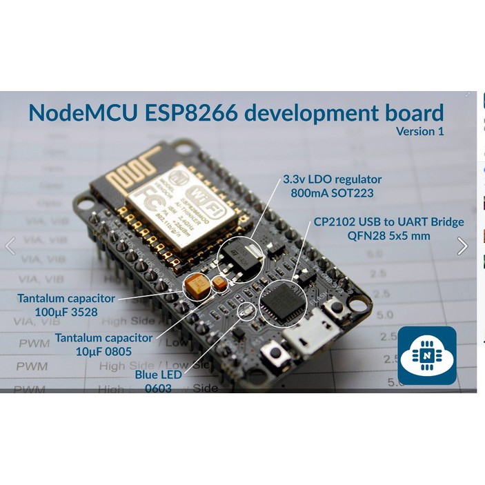 Kit RF Thu Phát Wifi ESP8266 NodeMCU Lua – ESP8266 ESP-12E ( IC nạp CP2102)