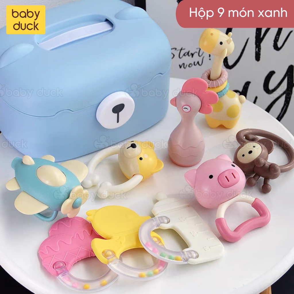 Xúc xắc gặm nướu cho bé Goryeo được làm từ nhựa ABS cao cấp có hộp đựng 6/9 món, lục lạc cho bé, đồ chơi