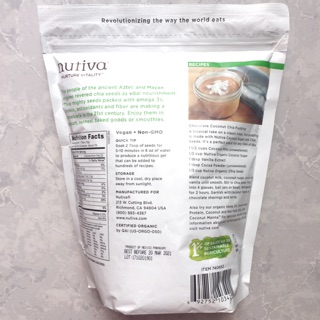 Hạt Chia Mỹ Nutiva Chia Seed 907g
