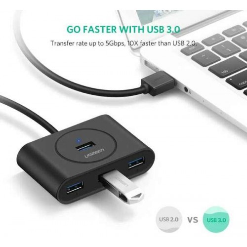 Bộ Chia 4 Cổng USB 3.0  UGREEN 20290 Tốc Độ 5Gbps Dây Dài 30cm - HUB USB 3.0 4 Port - Hàng Chính Hãng