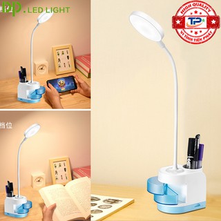 Đèn LED Để Bàn Đa Năng Có Sạc Tích Điện DP-6056 - 3 chế độ sáng, bảo vệ mắt, nút cảm ứng, tiện dụng