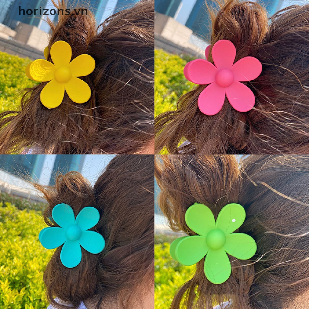 Kẹp tóc càng cua hình hoa màu kẹo cho nữ