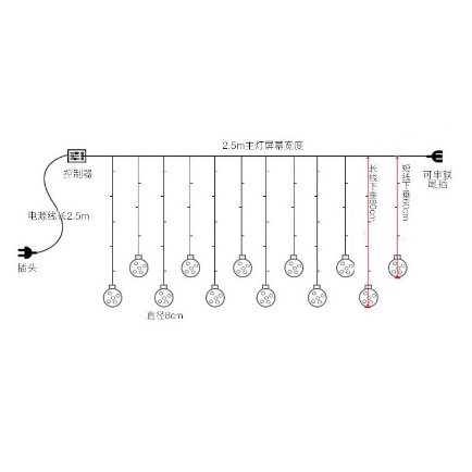 đèn thả treo lung linh 12 bóng tròn