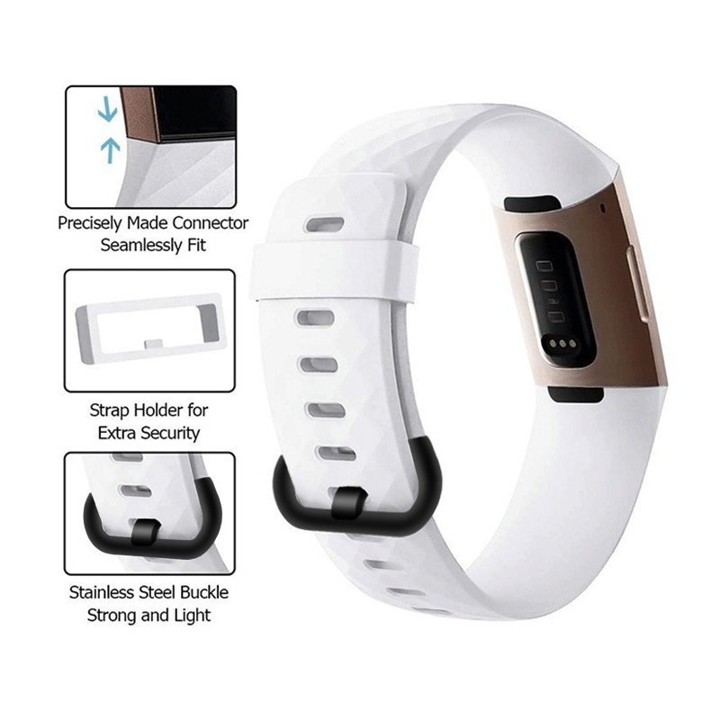 Dây silicon cho đồng hồ Fitbit Charge 3 | Fitbit Charge 4 size L Size S hàng có sẵn giao ngay trong nước