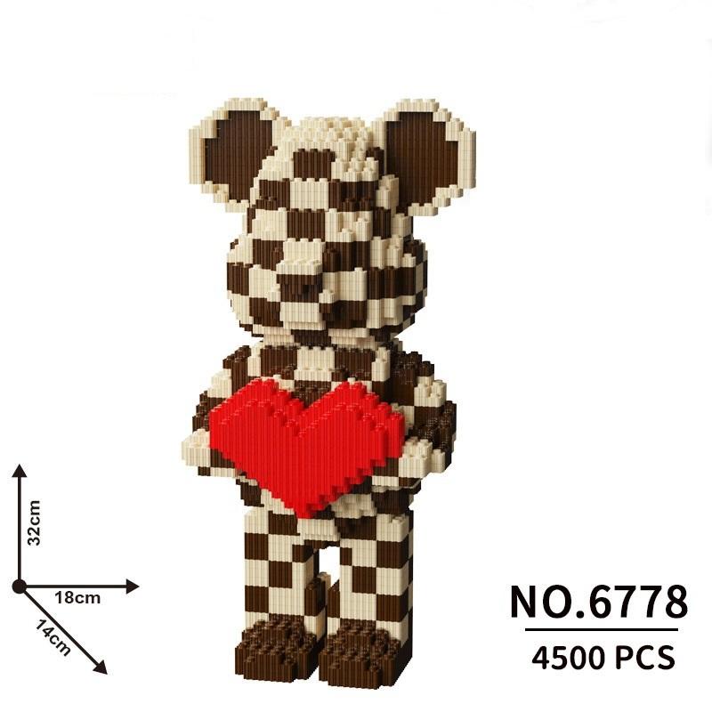 Mô hình lắp ráp đồ chơi xếp hình gấu bạo lực Bear brick size lớn 30-36cm nhiều mẫu